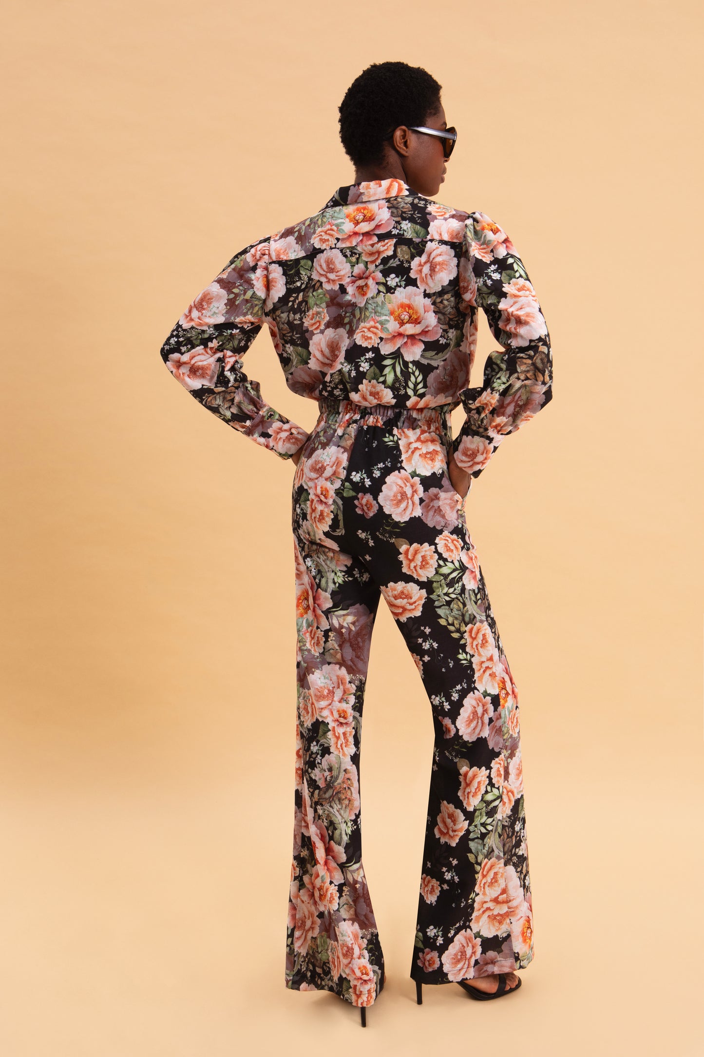 PEONIES LOVE LINEN HIGH WAISTED PANTS