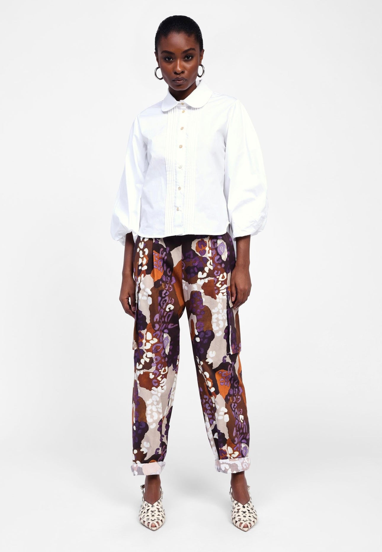 Wide-leg trousers bold print