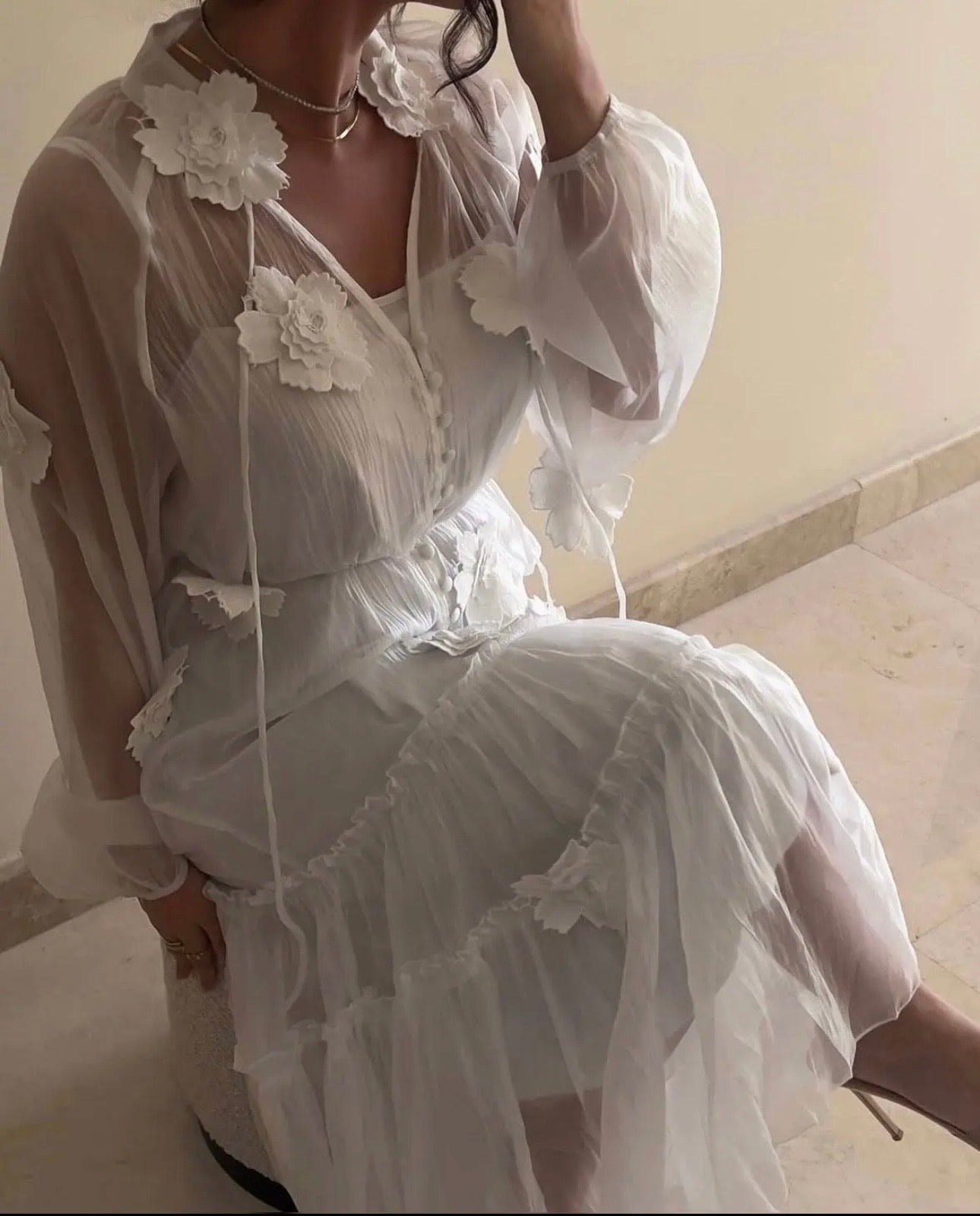 Dress with 3D flowers