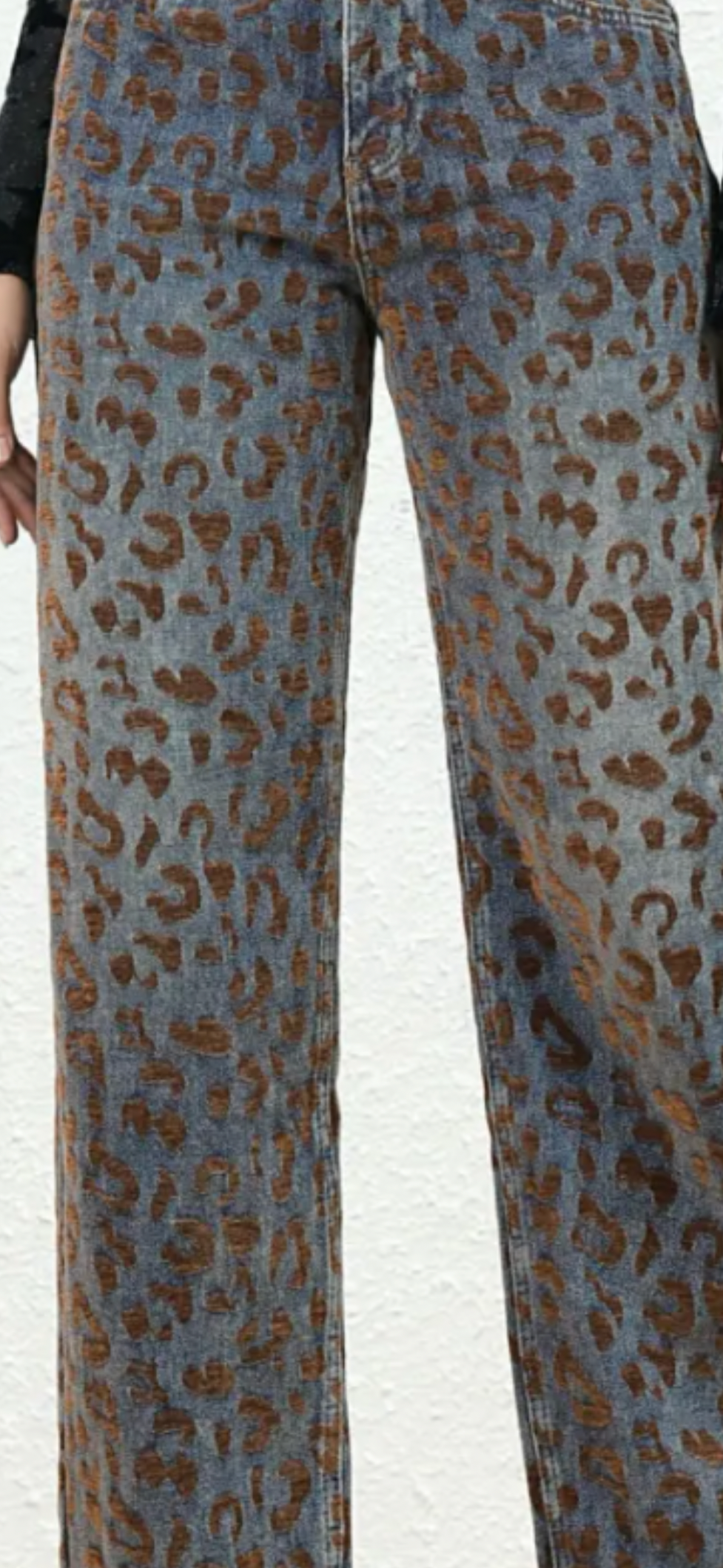 High waist Baloon jeans with velvet details