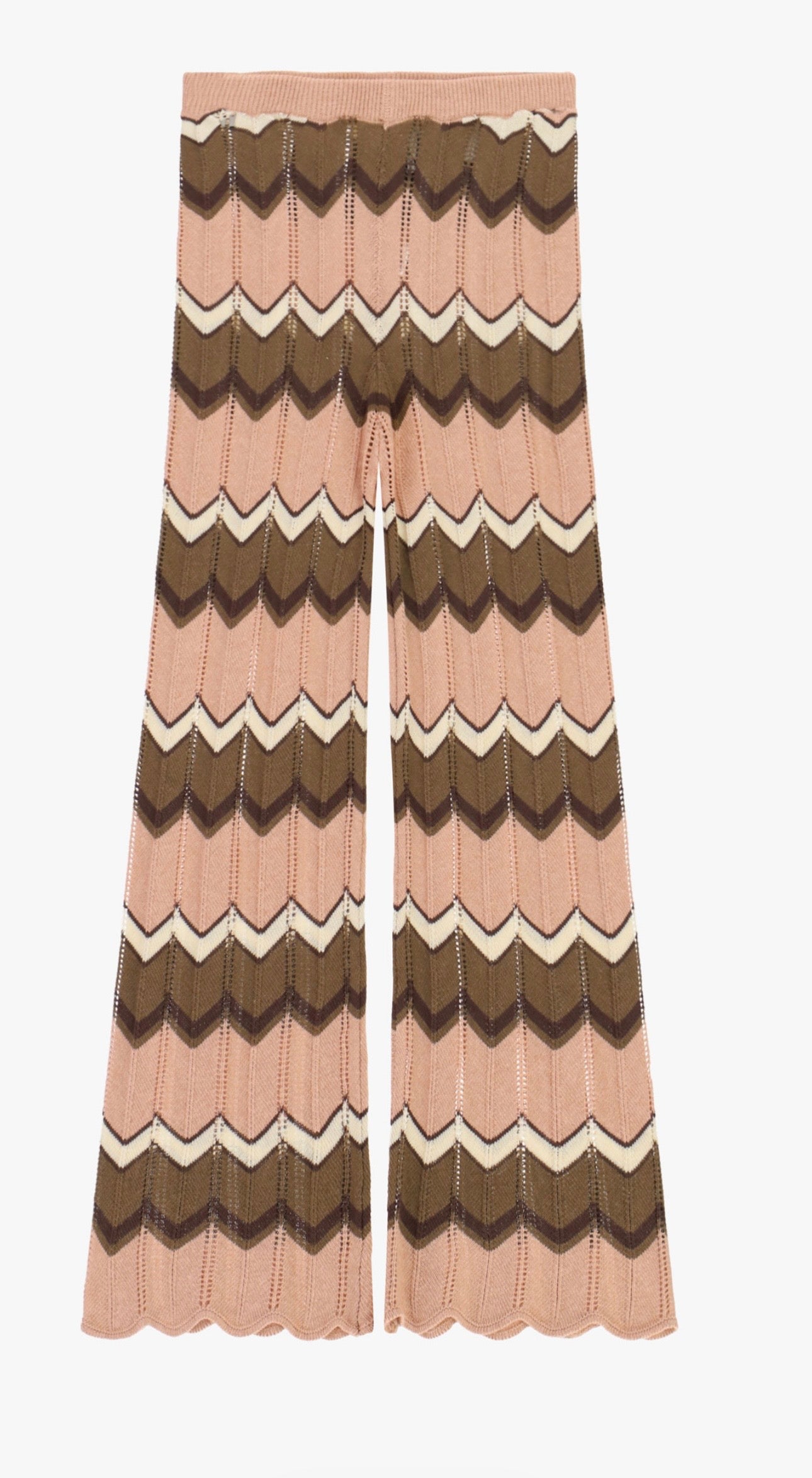 Dixie Flared trousers with knitted chevron pattern