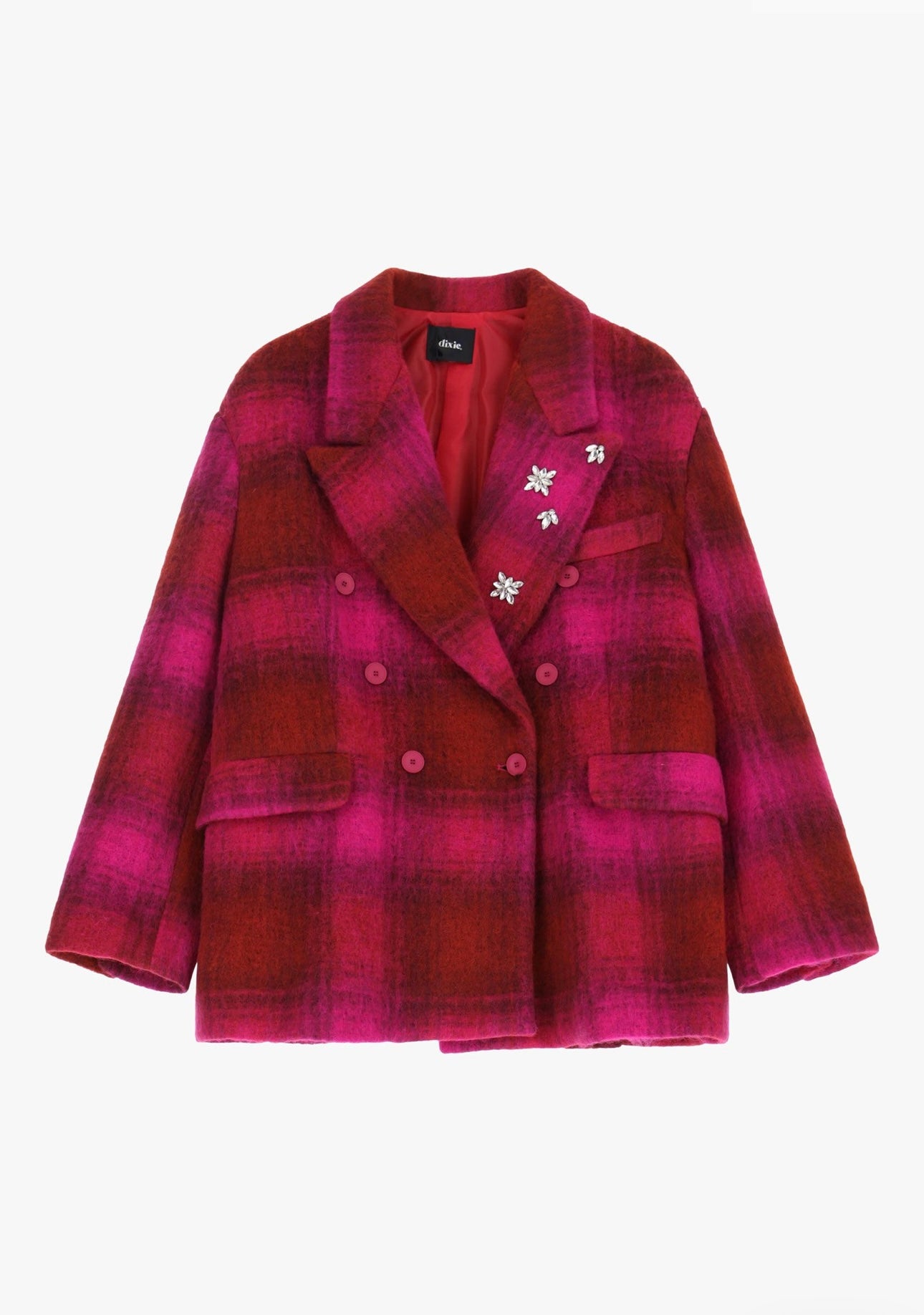 Printed double-breasted blazer