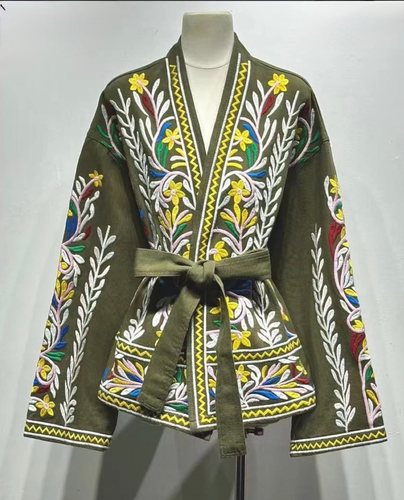 Kimono jeans jacket khaki