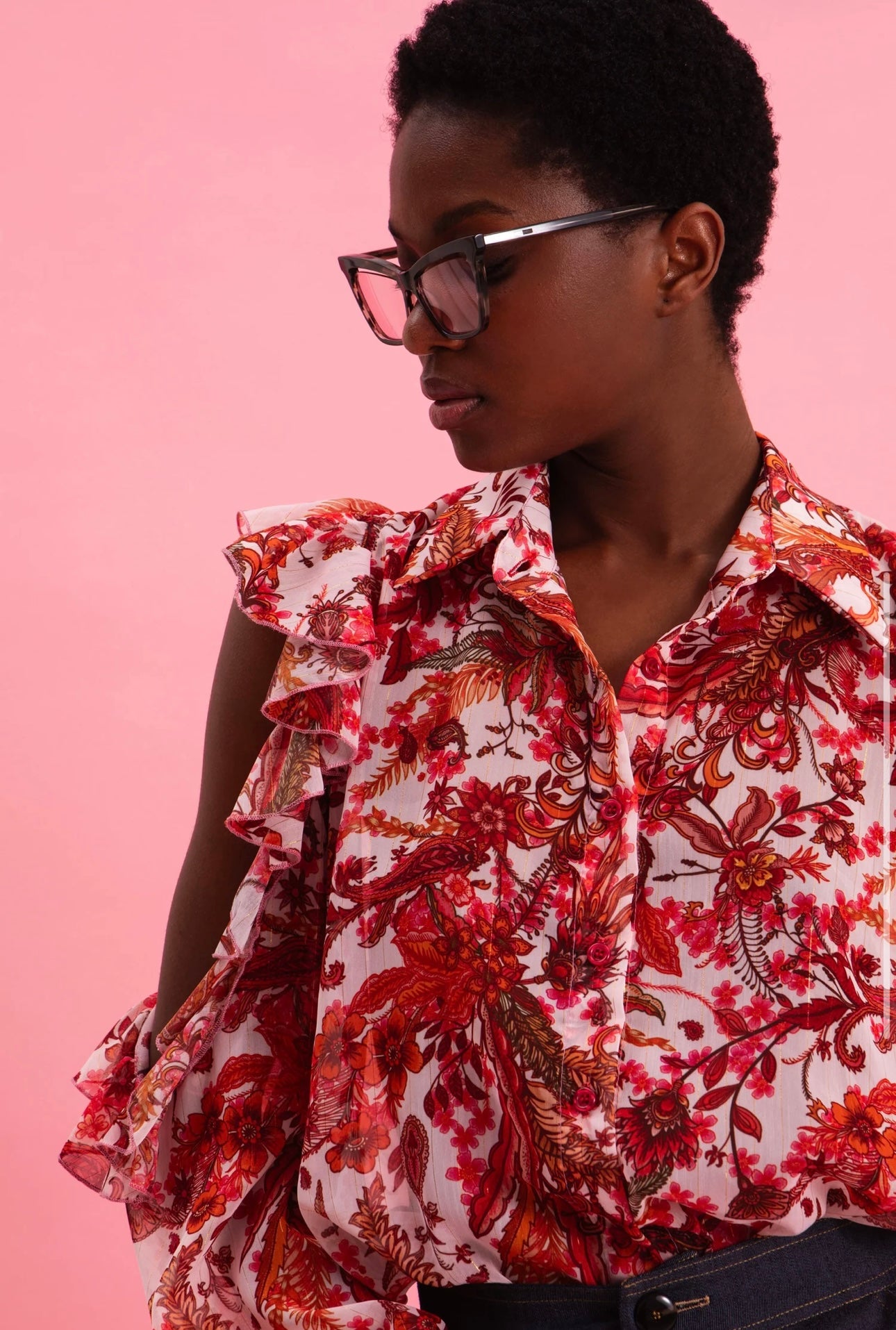 RUSTIC ROMANCE SHIRT WITH GOLD DETAILS