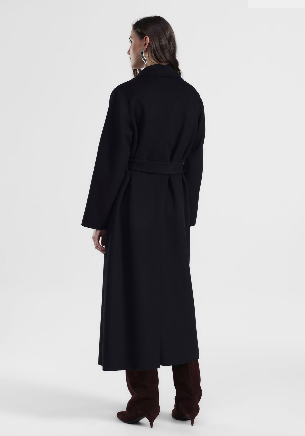 Long coat with notched lapel