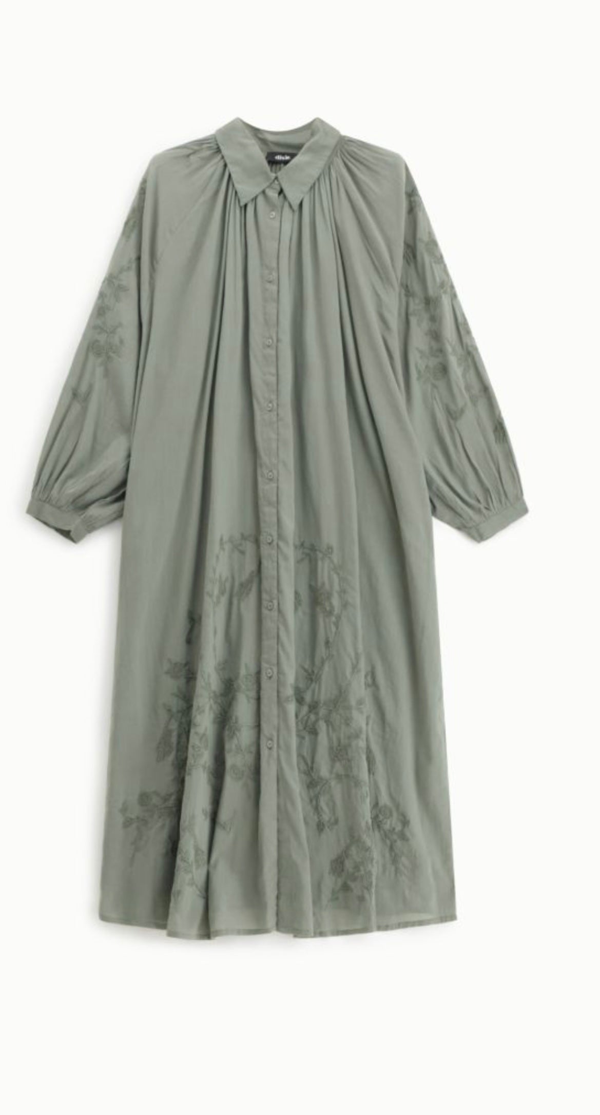 Shirt dress with long sleeves and collar
