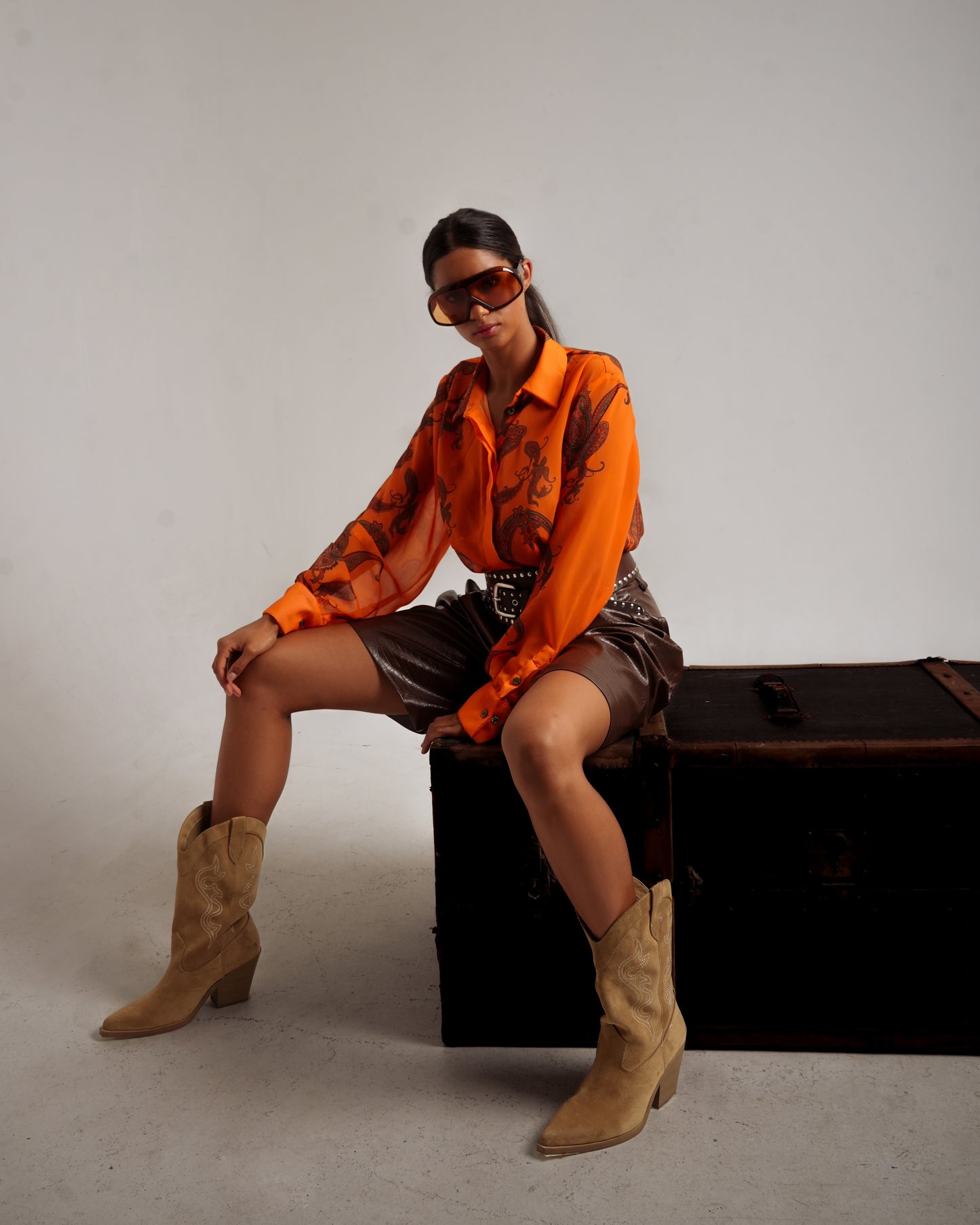 Iraida Regina faux leather bermuda shorts