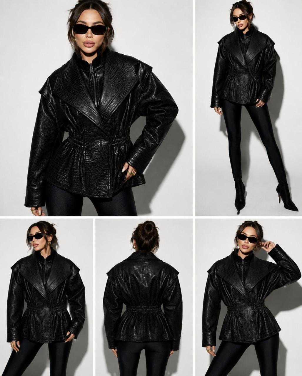 Vegan leather Croco jacket