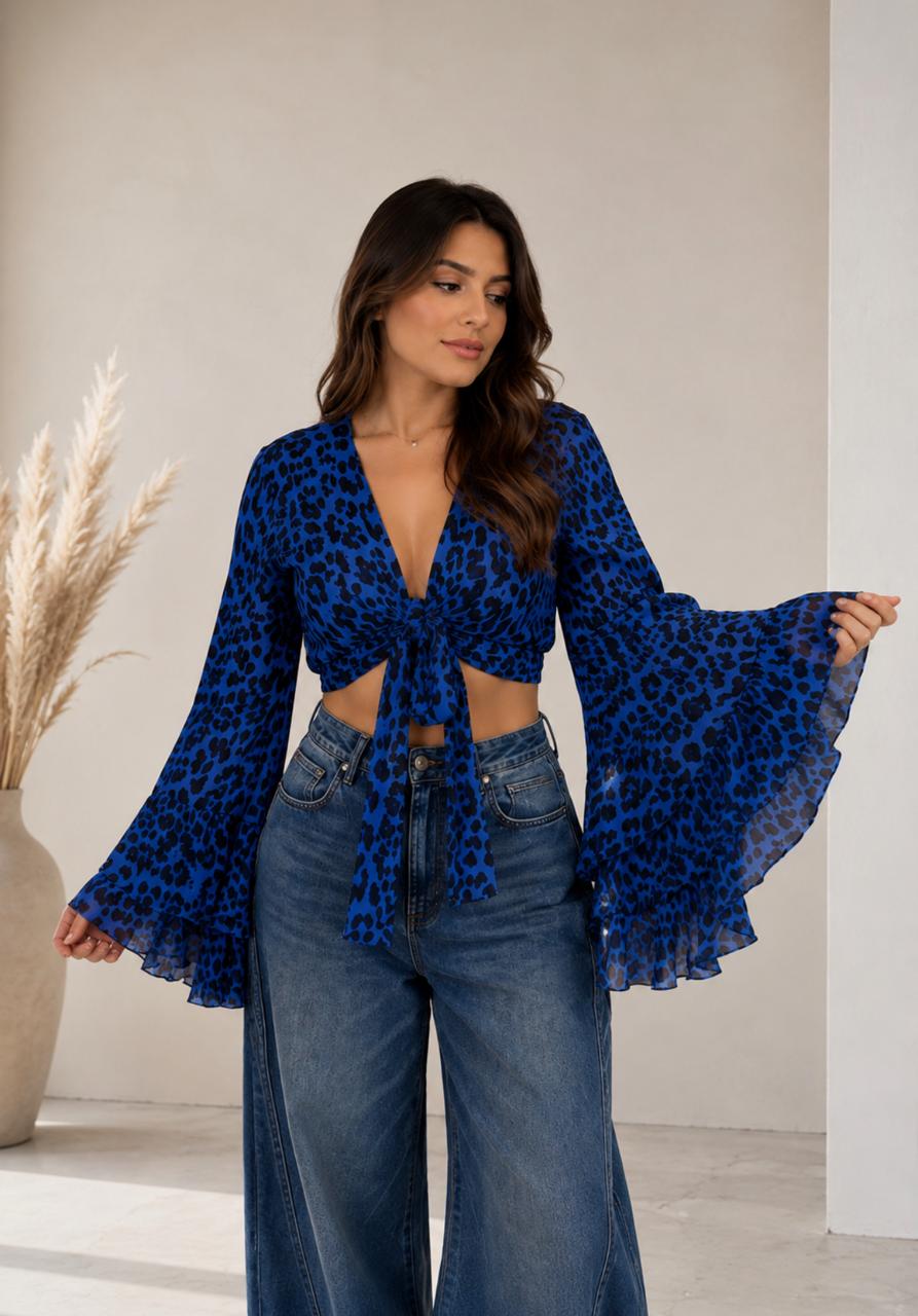 Leopard bolero top