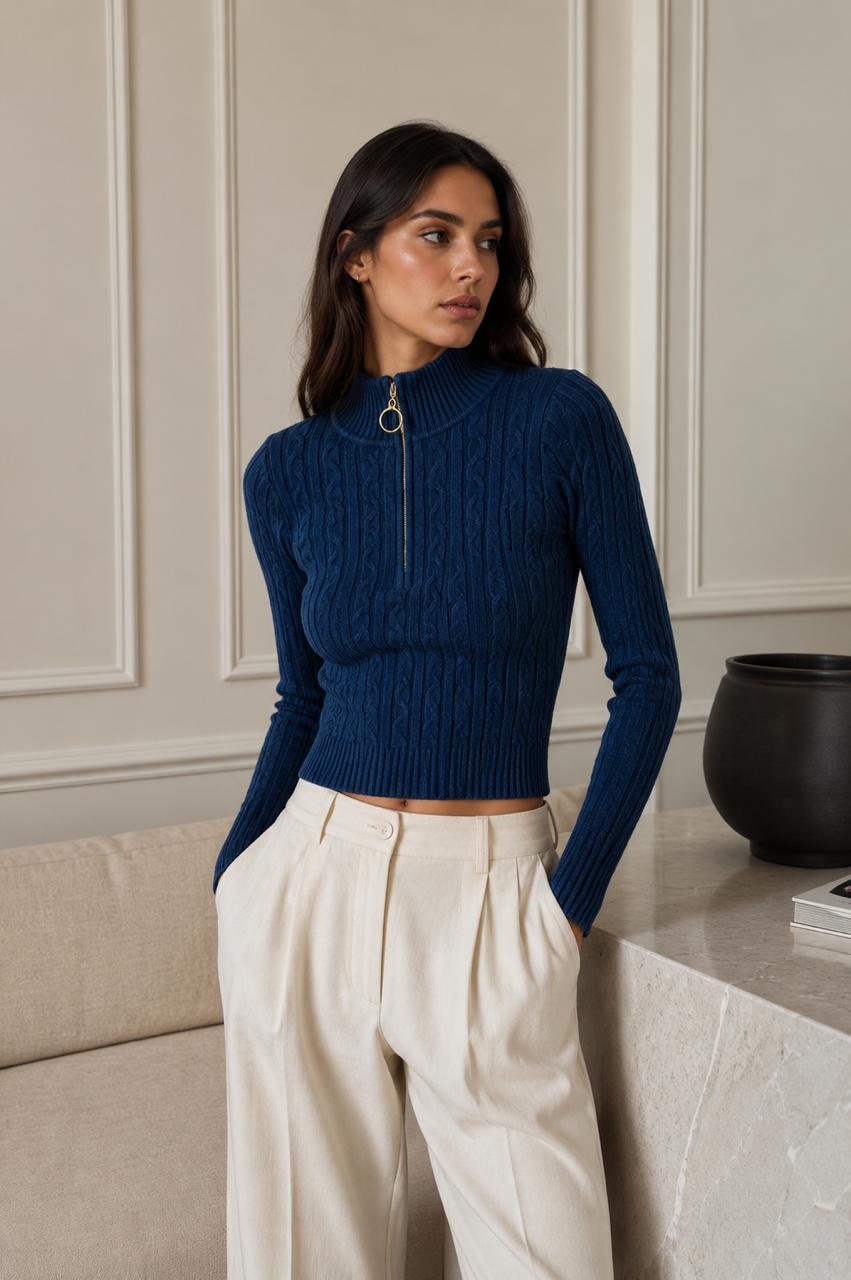 Knitted top blue