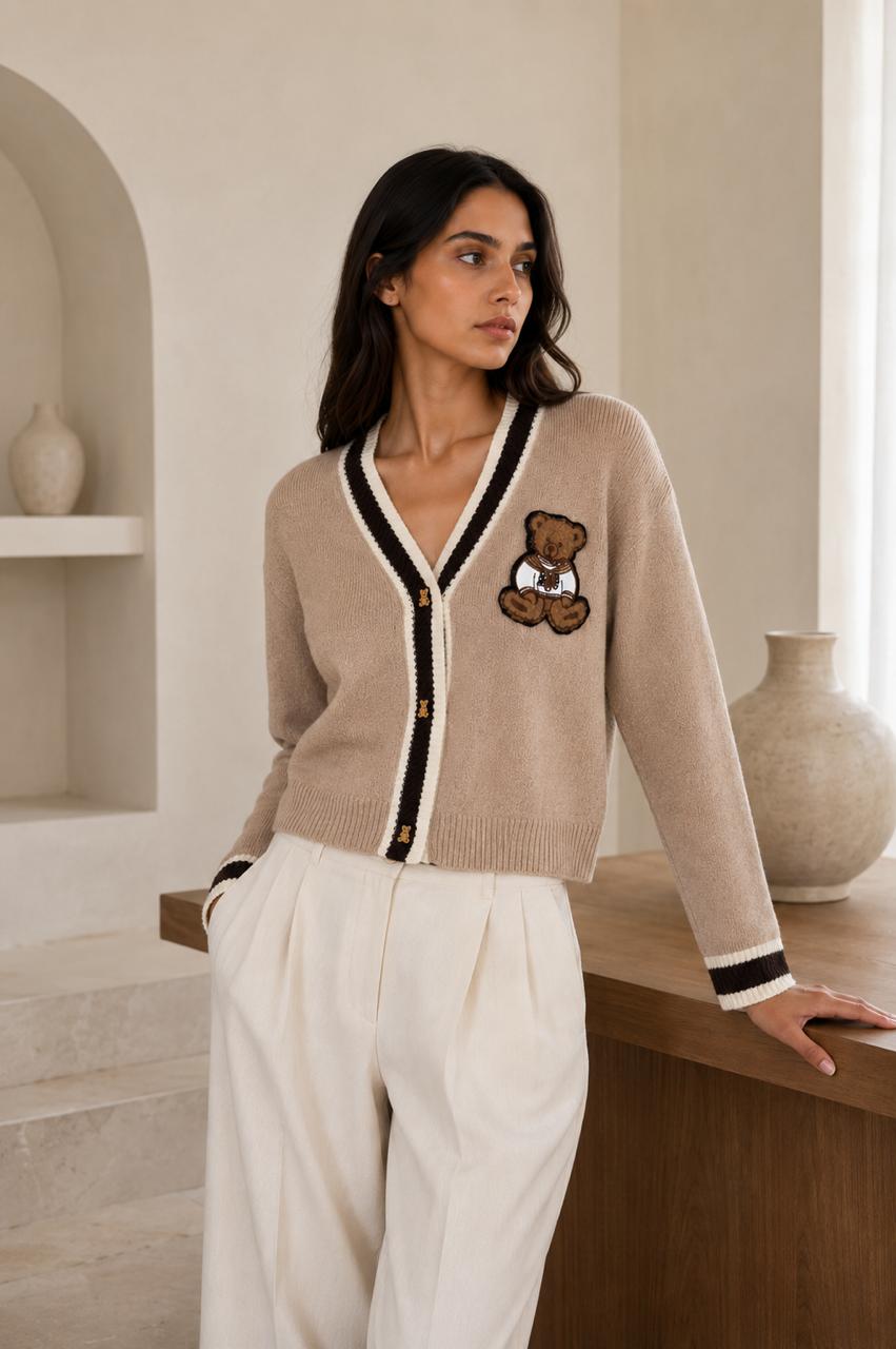 Teddy Bear Cardigan camel