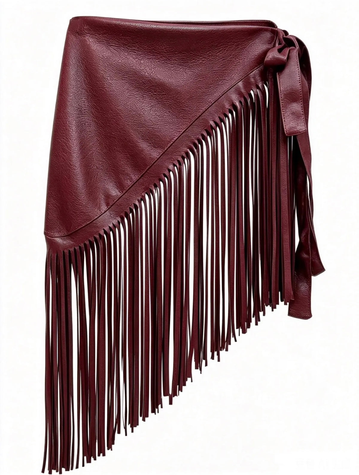 Fringed Waist Scarf – Burgundy