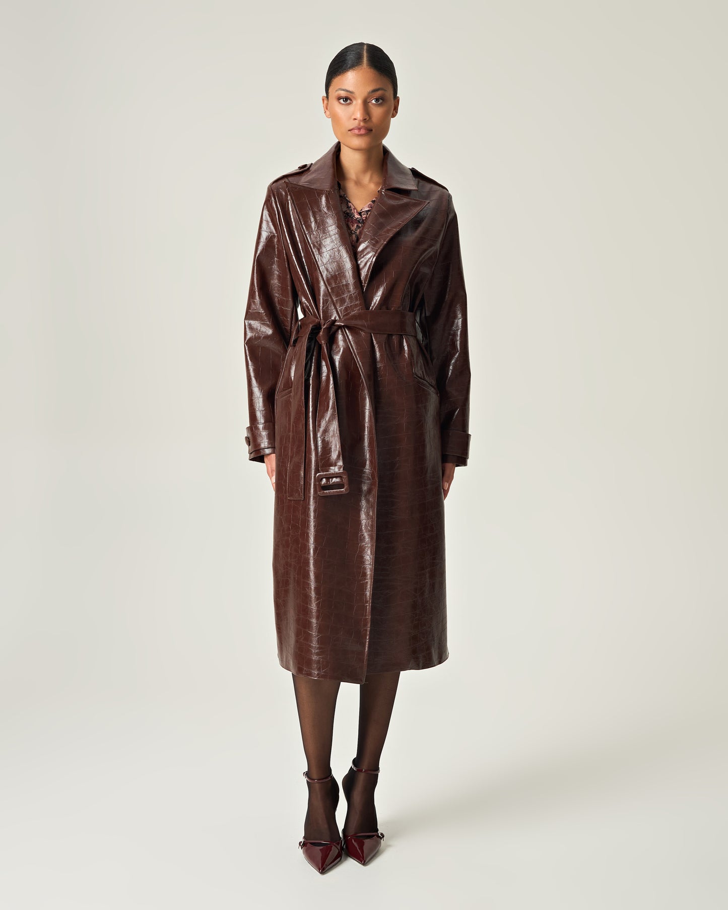 Cocoa croco power Trenchcoat