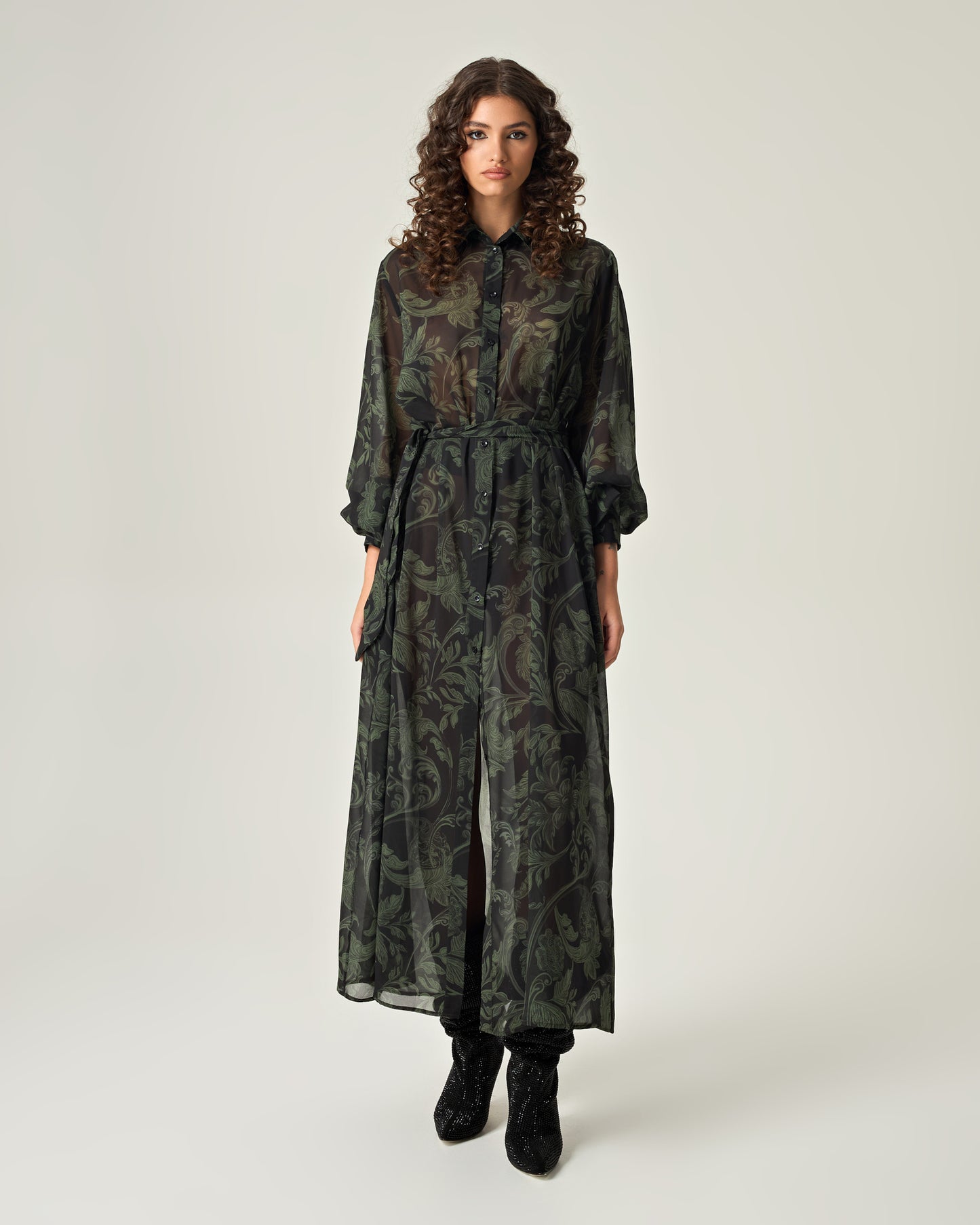 Emerald shadows shirtdress