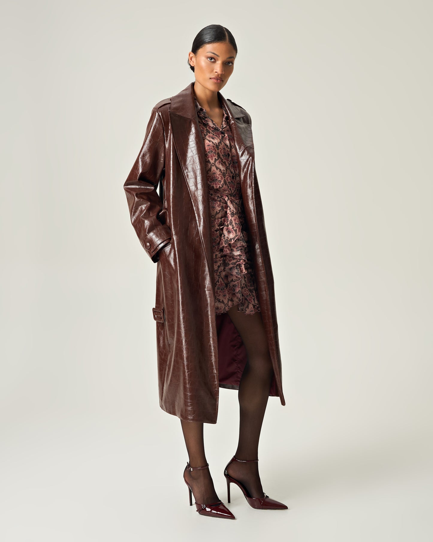 Cocoa croco power Trenchcoat