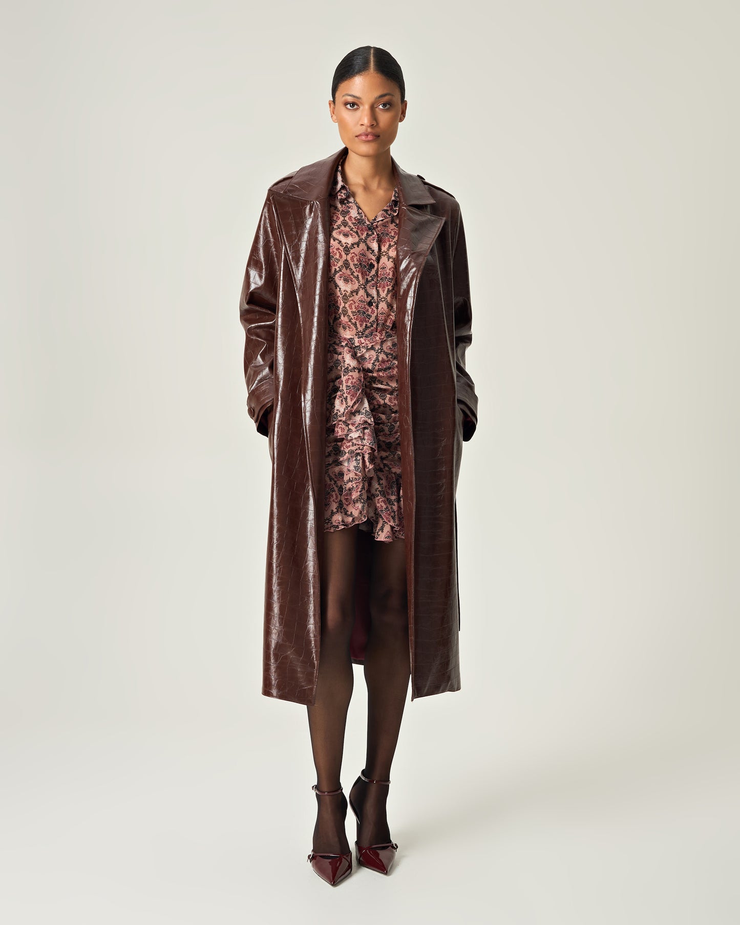 Cocoa croco power Trenchcoat