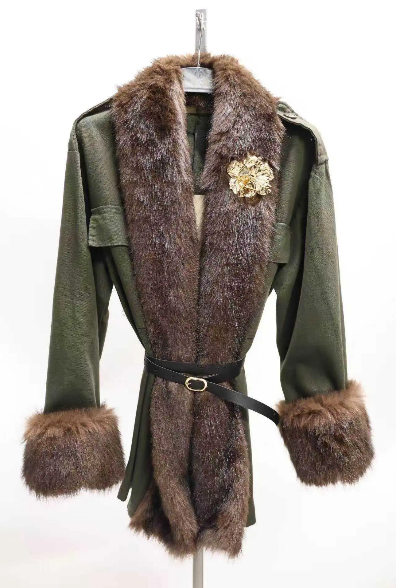 Jacket with faux fur