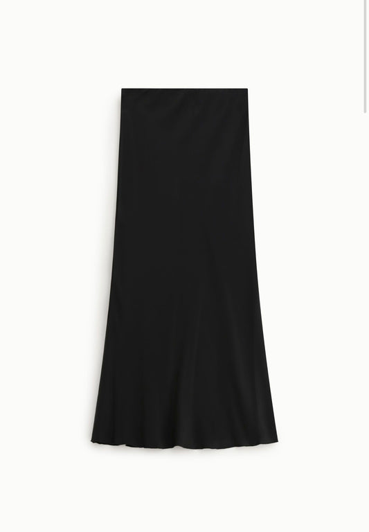 Long skirt fluid straight cut medium waist