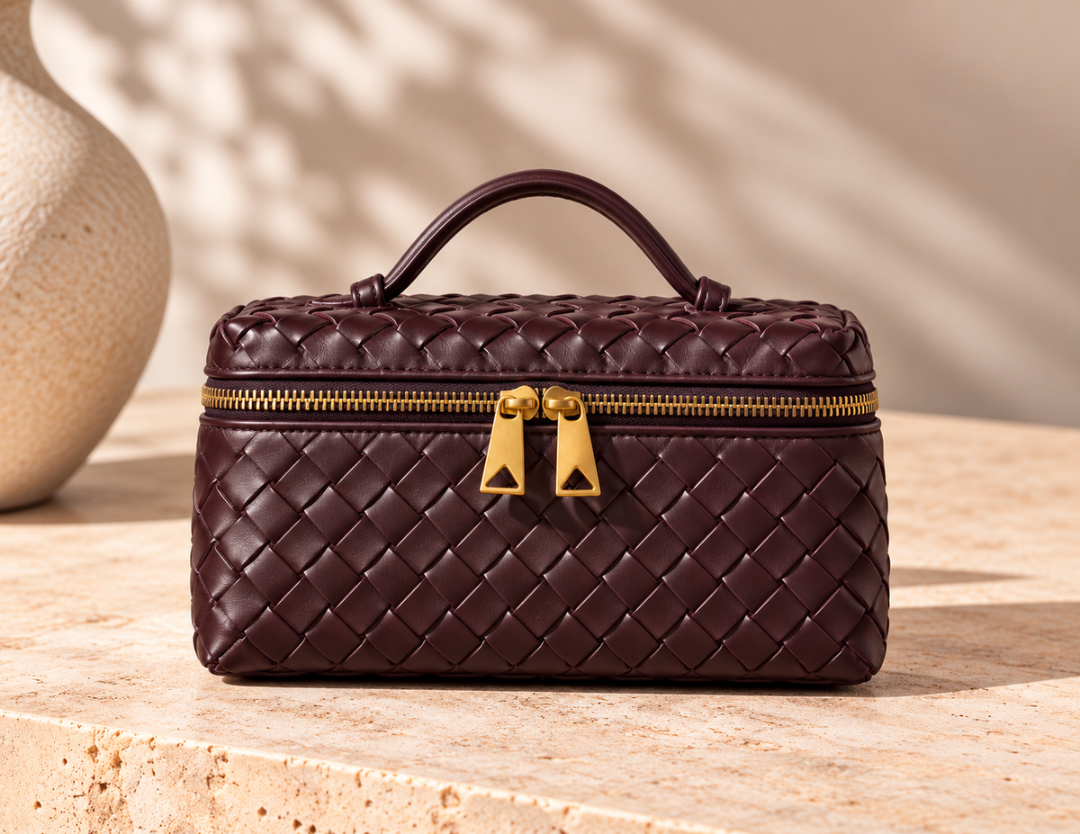 Burgundy Woven Mini Bag – Μπορντό