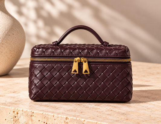 Burgundy Woven Mini Bag – Μπορντό