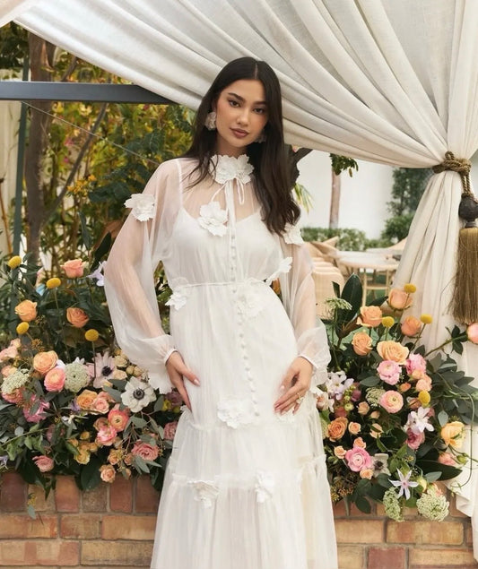 Dress with 3D flowers