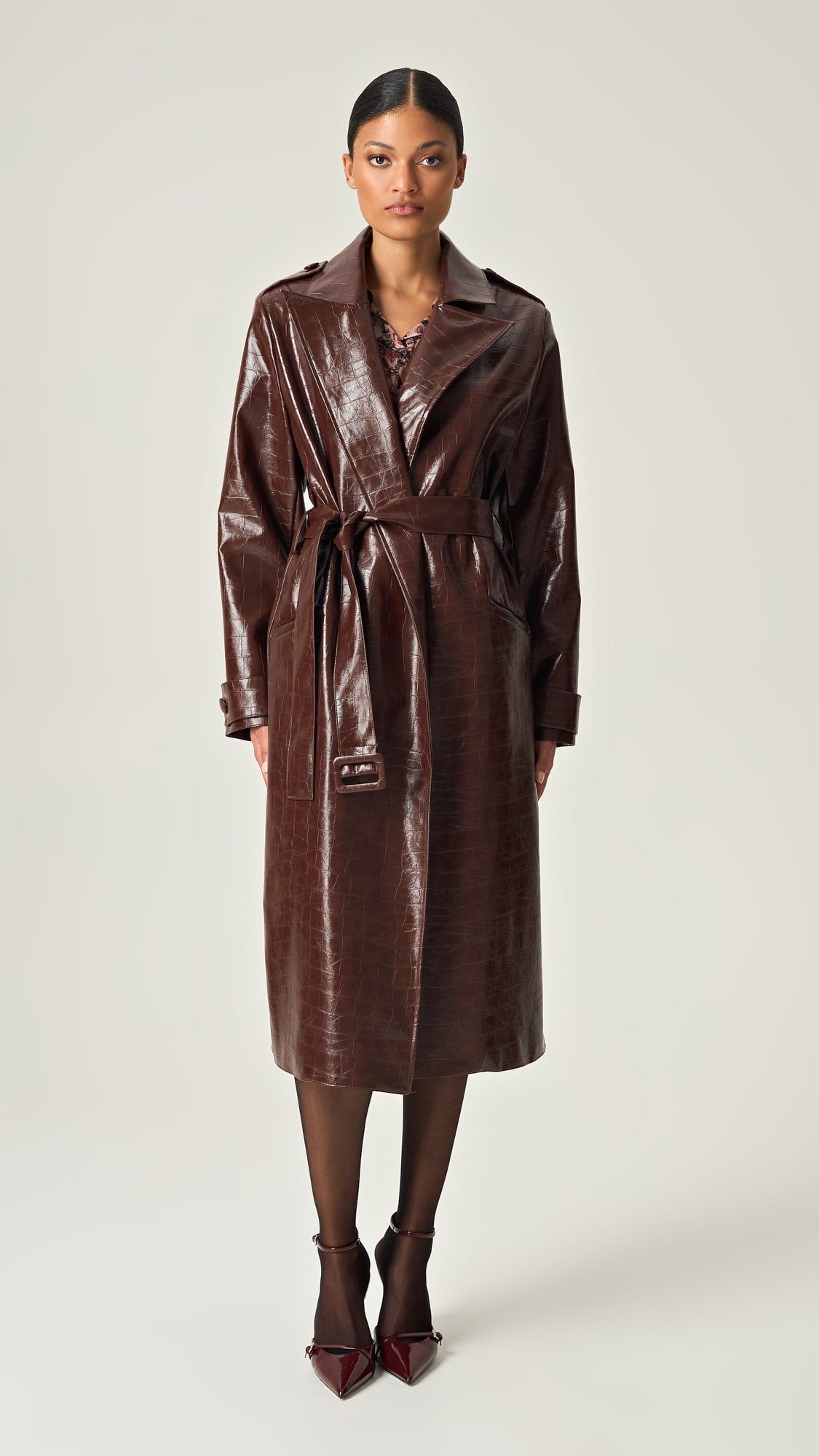 Cocoa croco power Trenchcoat