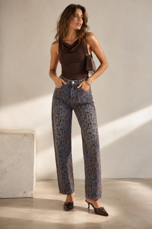 High waist Baloon jeans with velvet details