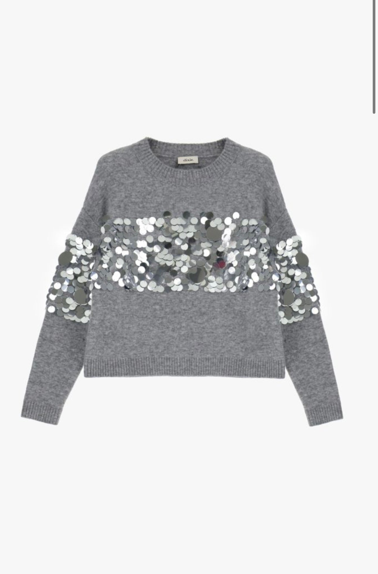 Round neck sweater with sequins