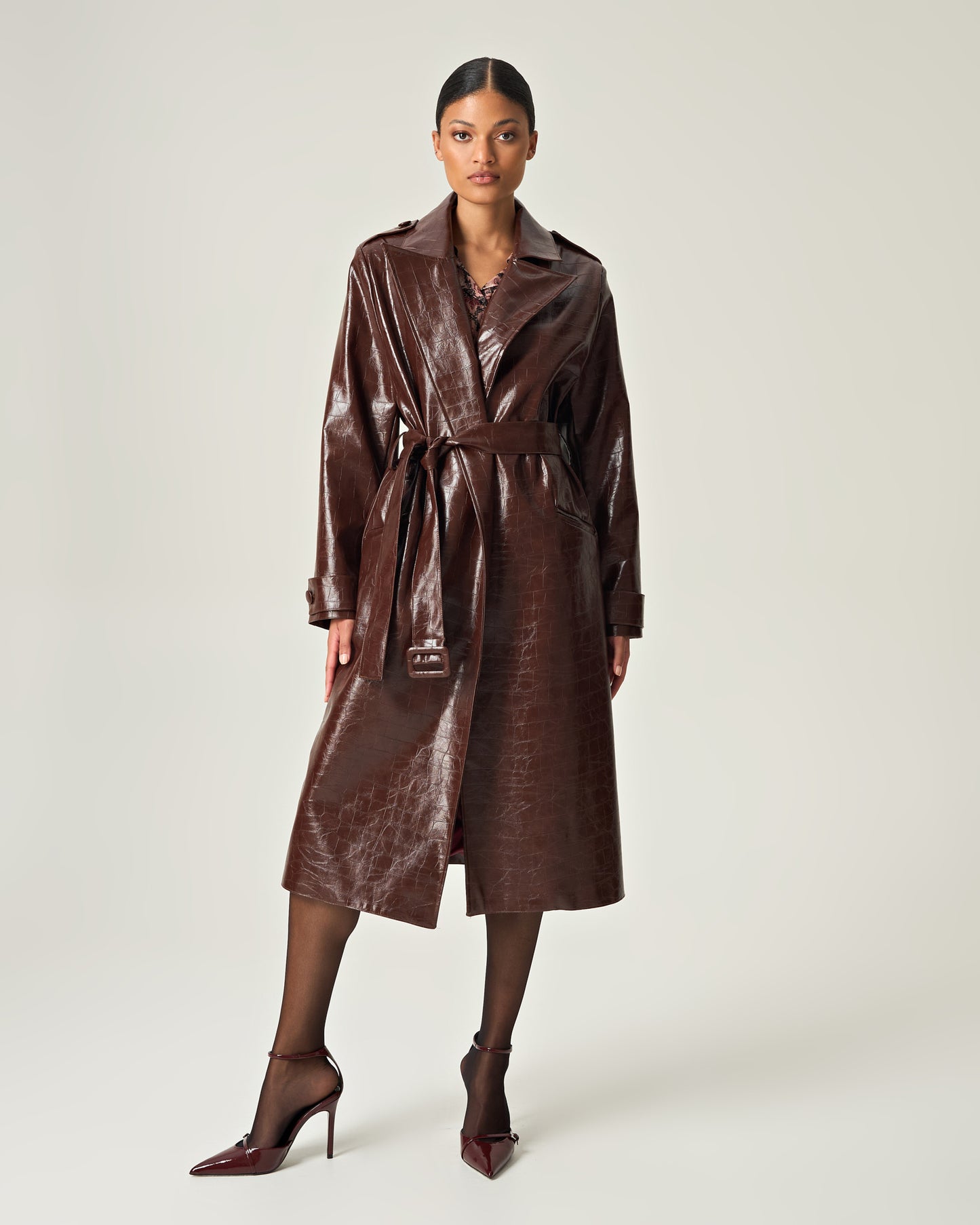 Cocoa croco power Trenchcoat