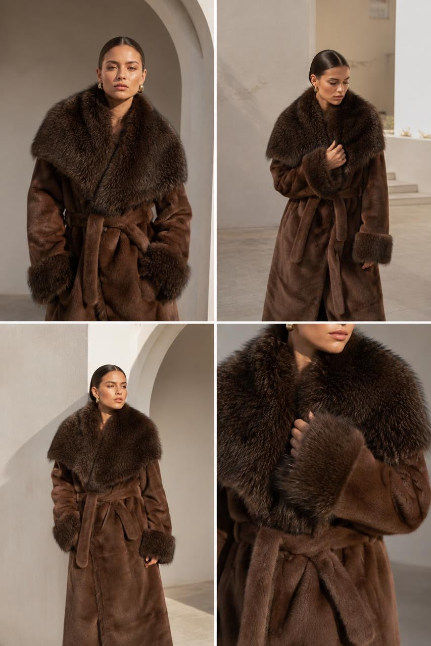Faux Fur Coat brown