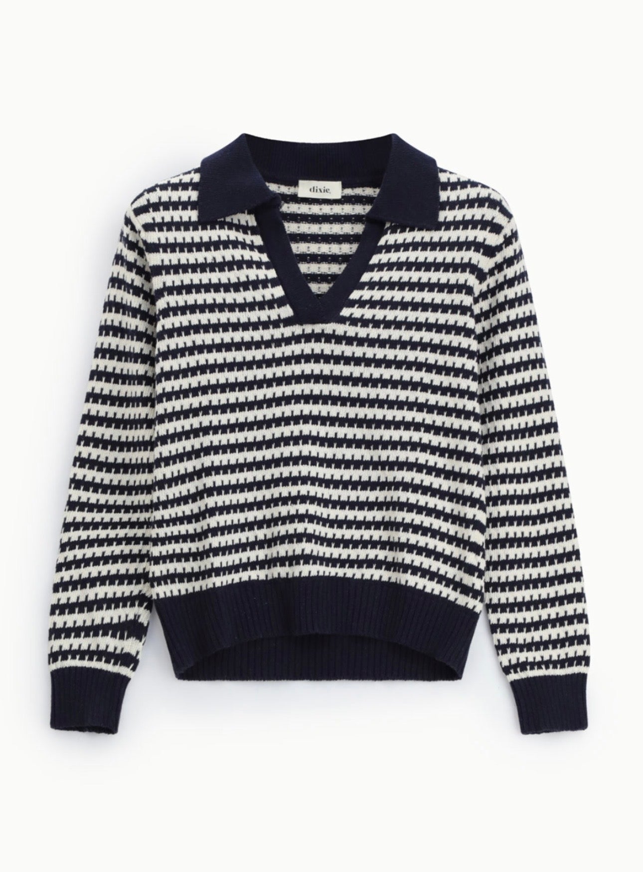 Dixie Striped sweater with collar and long sleeves
