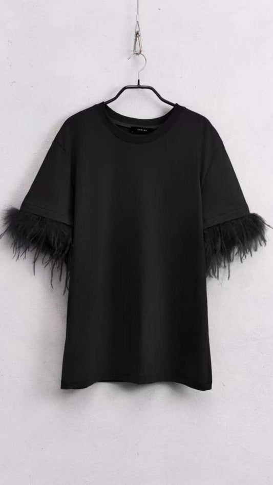 Lumina T-Shirt with feathers