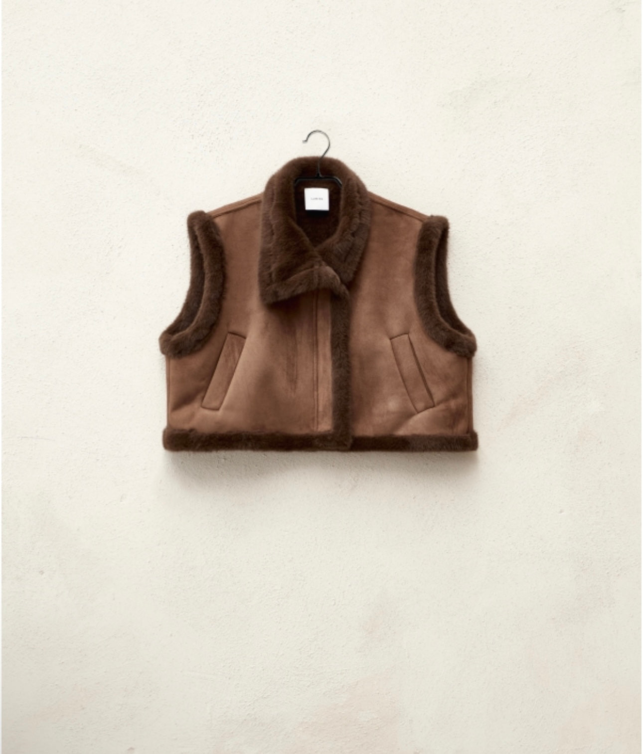 Combined synthetic short fur vest