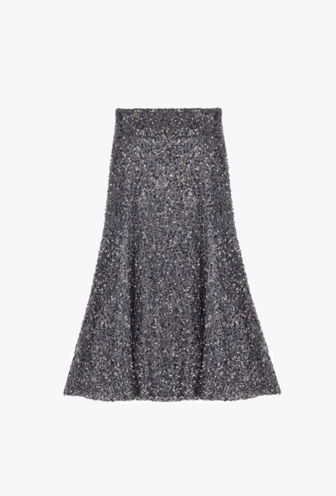 Shimmering velvet mid-length skirt