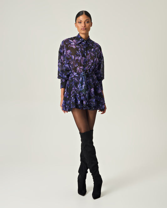 Midnight bloom oversized shirt