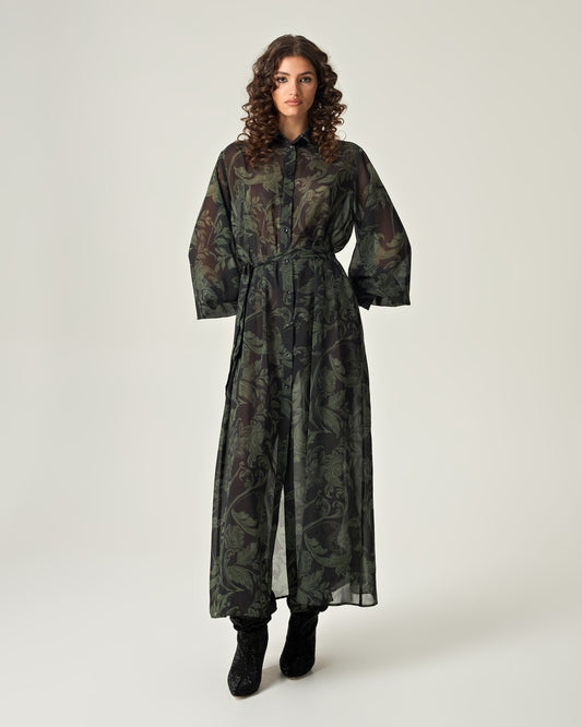 Emerald shadows shirtdress