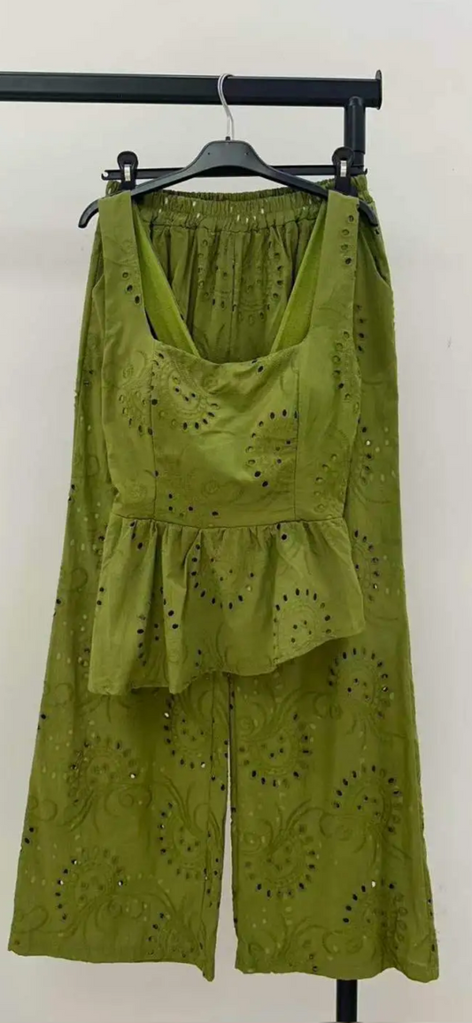 Broderie Set pants & top