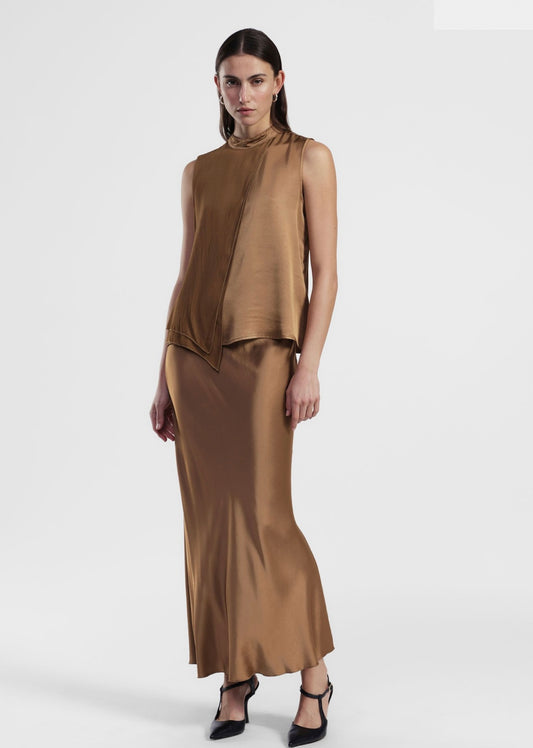 Long skirt fluid straight cut medium waist