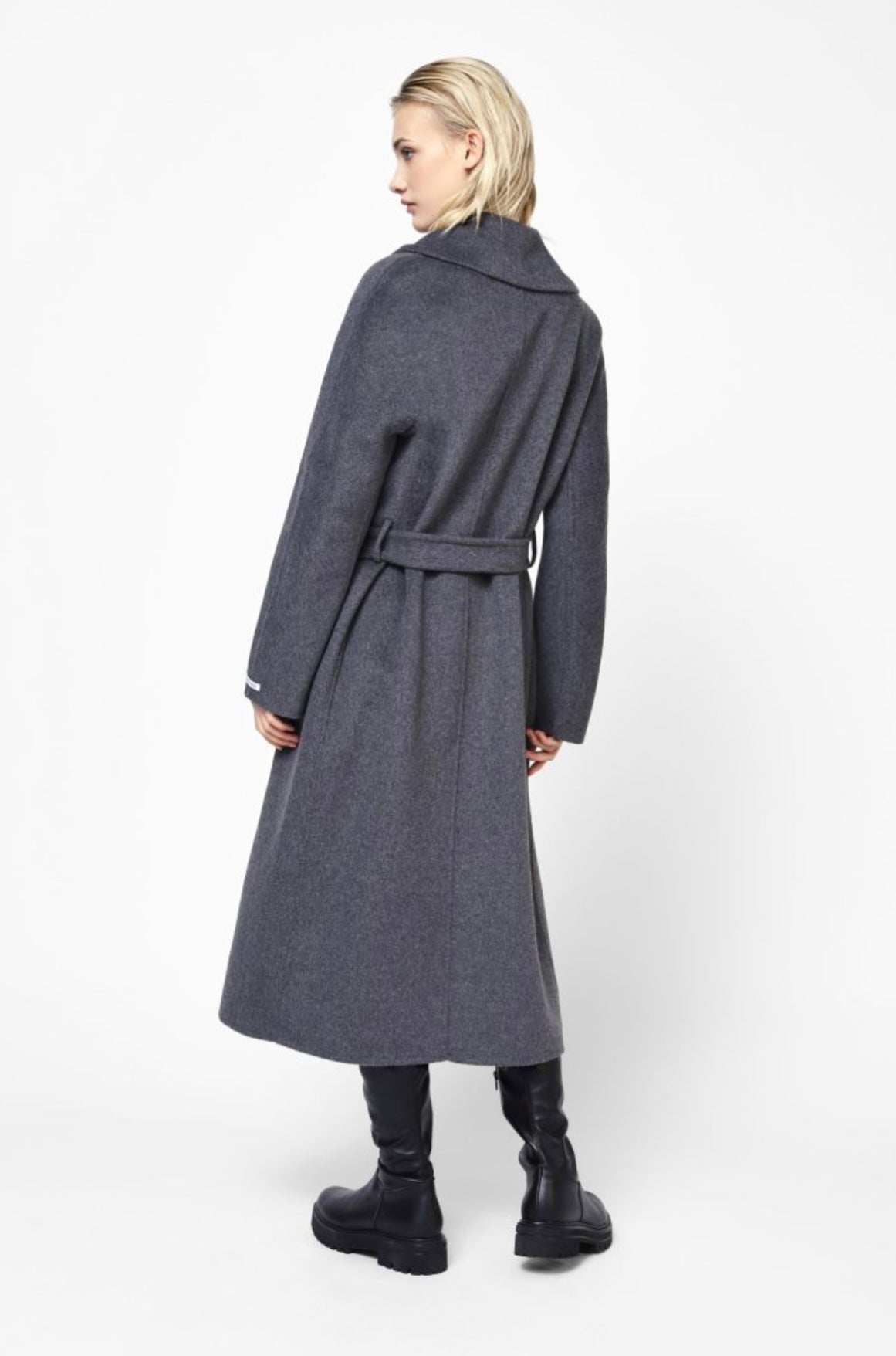 Handmade Long coat with wide collar