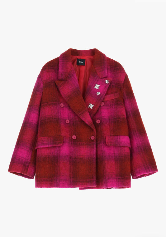 Printed double-breasted blazer