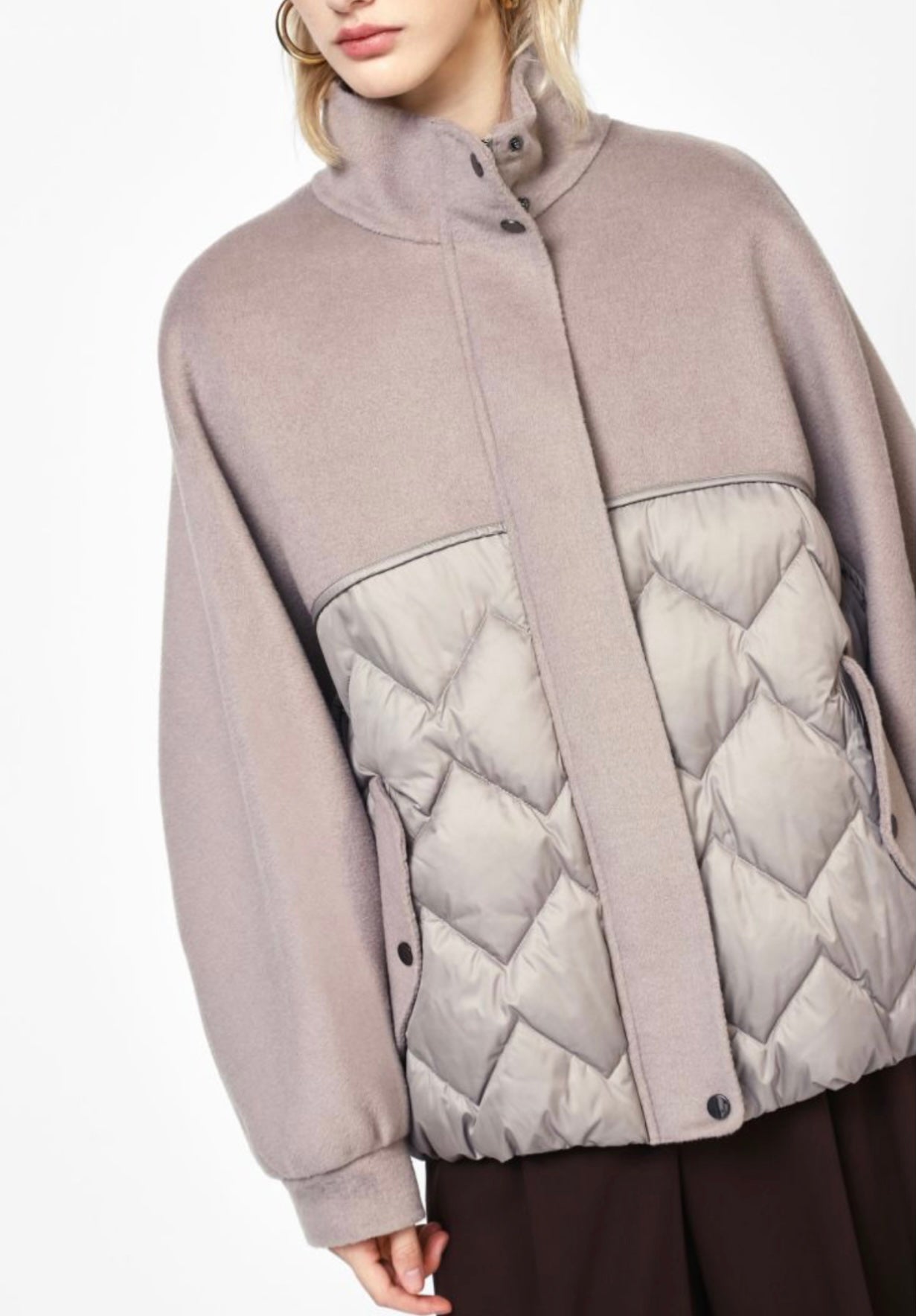 Quilted jacket with chic contrast details