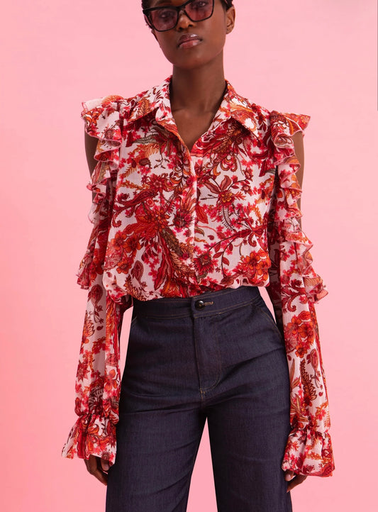 RUSTIC ROMANCE SHIRT WITH GOLD DETAILS