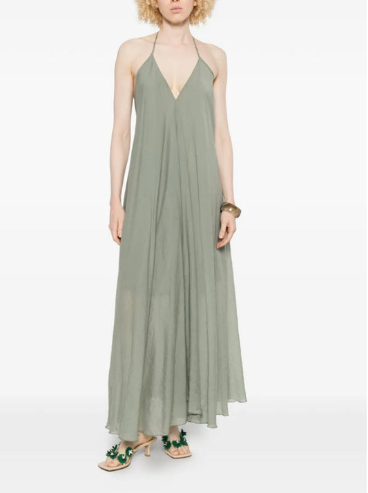 Dixie halterneck V-neck maxi dress