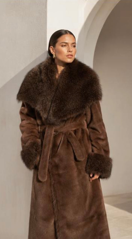 Faux Fur Coat brown