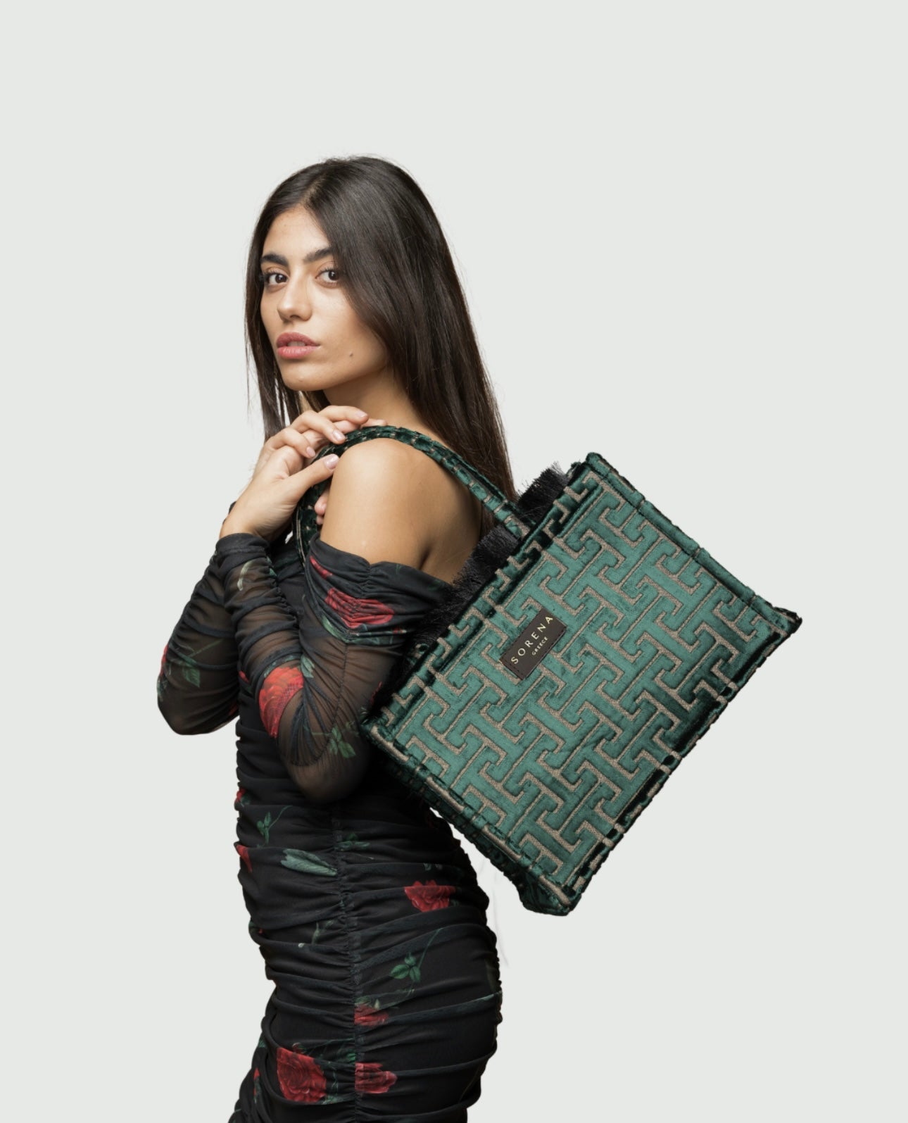 Nafsika velvet medium tote bag