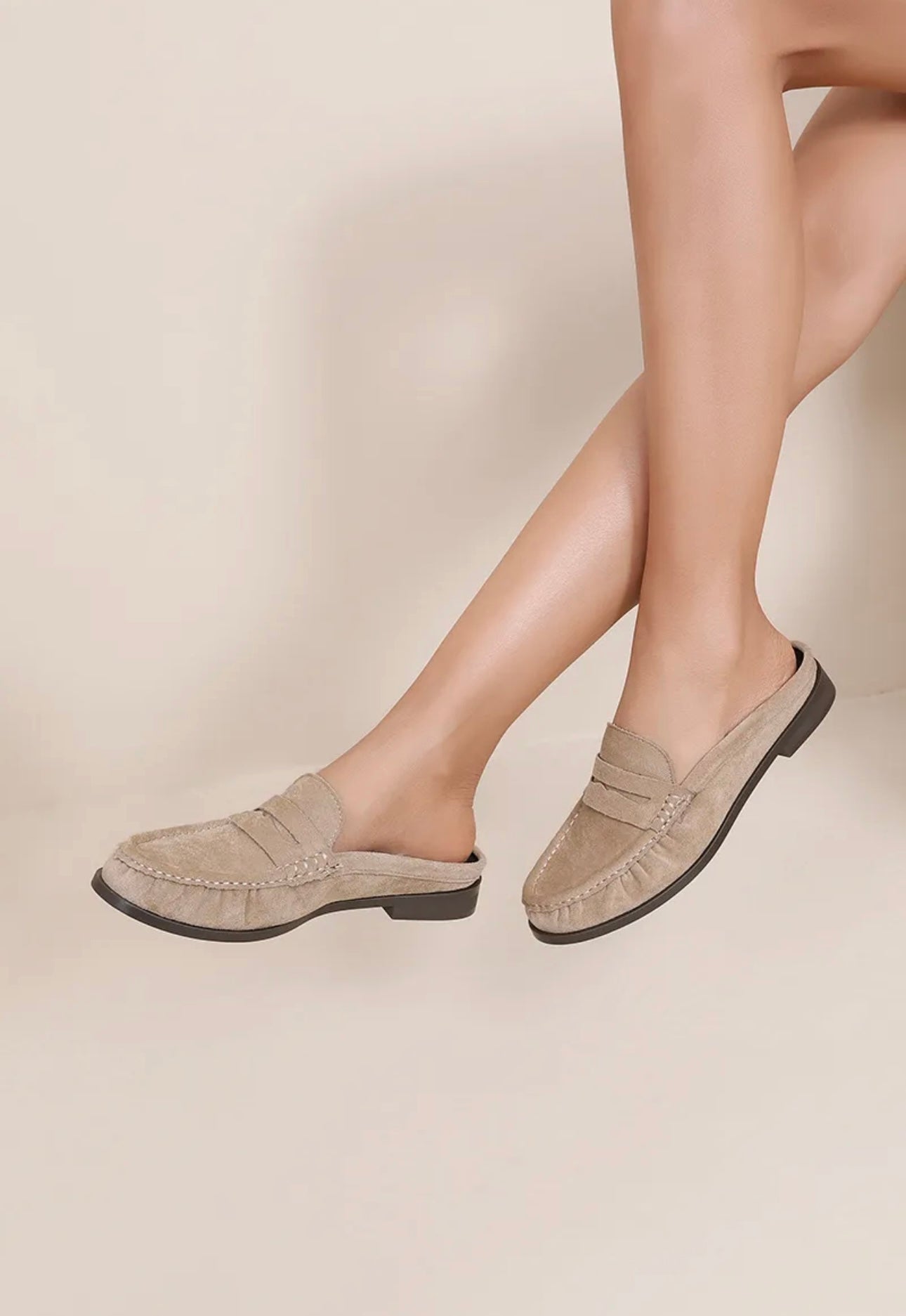 Mule khaki/creme