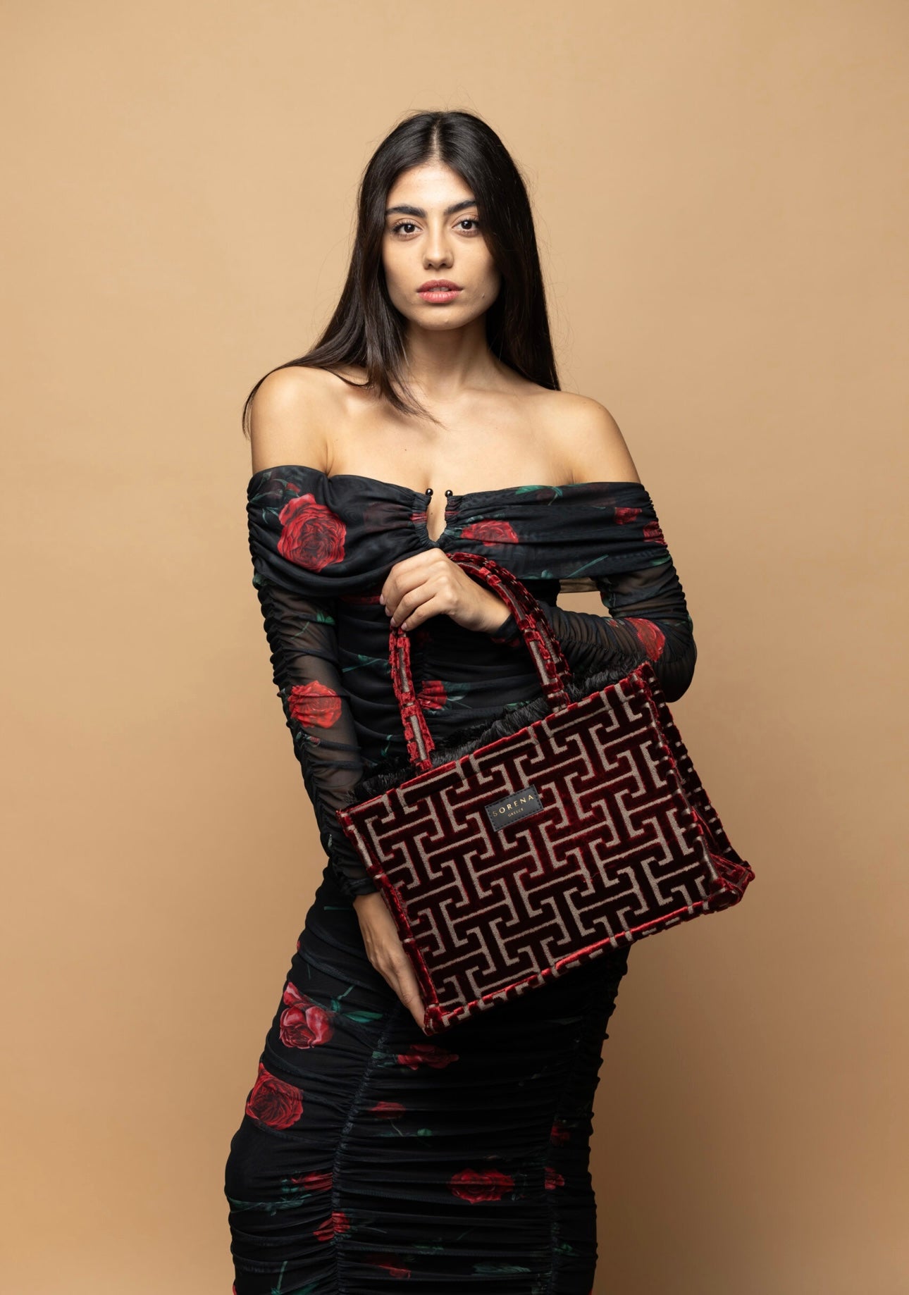 Filomeni velvet medium tote bag