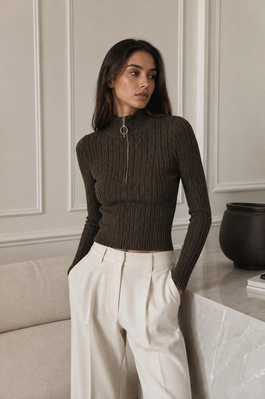 Knitted top brown