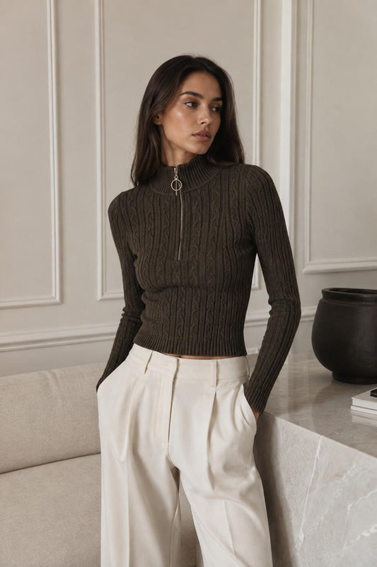 Knitted top brown