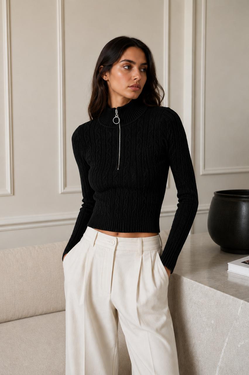 Knitted top black